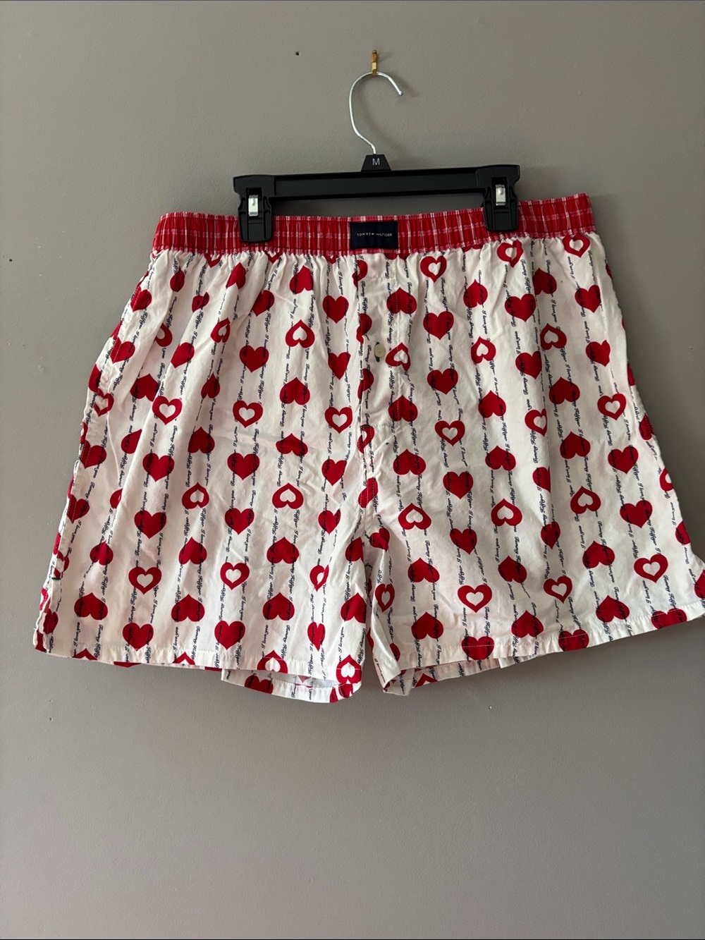 Men’s Red Heart Print Cotton Shorts